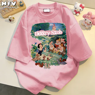 (ส่งด่วนกทม) NFV เสื้อยืดแขนสั้น oversize เนือ้ผ้าน้ำหนักเบา ผู้หญิงสไตล์เกาหลี คอกลม คอกลม ผ้าฝ้าย Disney YG262