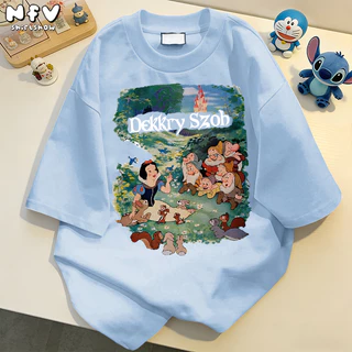 (ส่งด่วนกทม) NFV เสื้อยืดแขนสั้น oversize เนือ้ผ้าน้ำหนักเบา ผู้หญิงสไตล์เกาหลี คอกลม คอกลม ผ้าฝ้าย Disney YG262