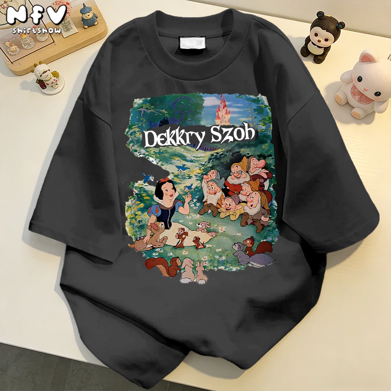 (ส่งด่วนกทม) NFV เสื้อยืดแขนสั้น oversize เนือ้ผ้าน้ำหนักเบา ผู้หญิงสไตล์เกาหลี คอกลม คอกลม ผ้าฝ้าย Disney YG262