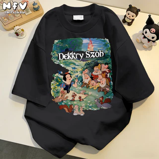 (ส่งด่วนกทม) NFV เสื้อยืดแขนสั้น oversize เนือ้ผ้าน้ำหนักเบา ผู้หญิงสไตล์เกาหลี คอกลม คอกลม ผ้าฝ้าย Disney YG262