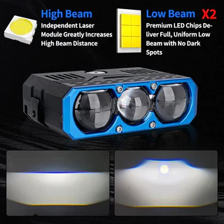 Carolyn Triple เลนส์ LED Spotlight 300W Solenoid Beam Switching LED ไฟหน้า Universal รถรถจักรยานยนต์ Grille Light รถอุปกรณ์เสริม