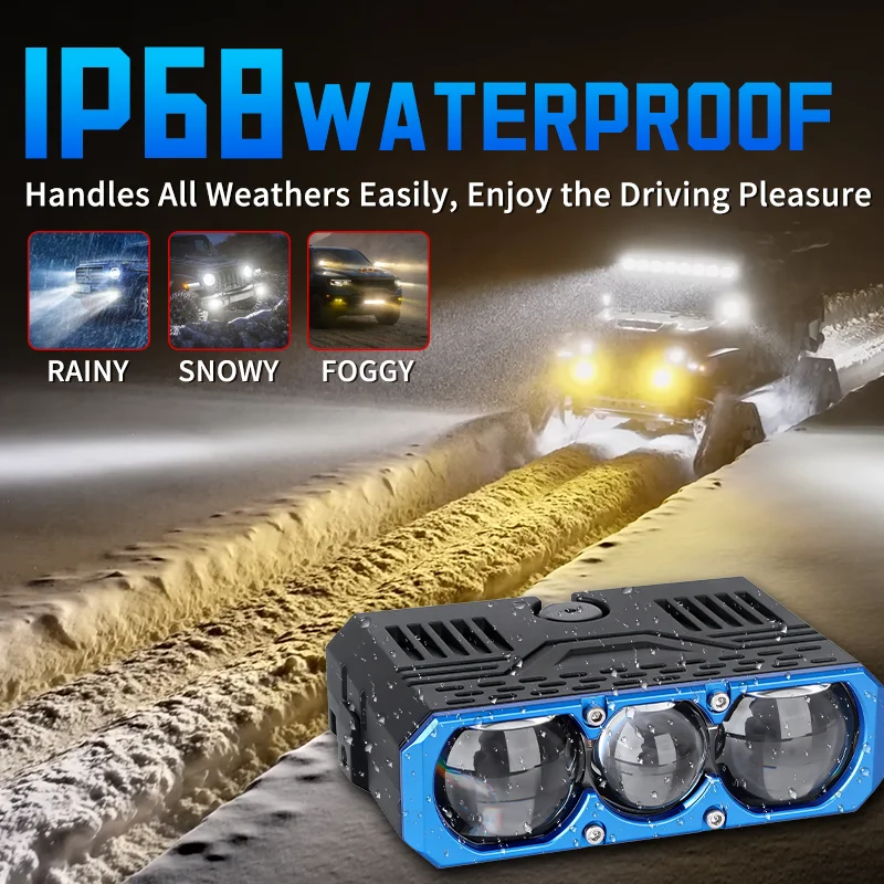 Carolyn Triple เลนส์ LED Spotlight 300W Solenoid Beam Switching LED ไฟหน้า Universal รถรถจักรยานยนต์ Grille Light รถอุปกรณ์เสริม ราคา ถูกที่สุด ดีลบีเคเค แกลเลอรีภาพที่ 5