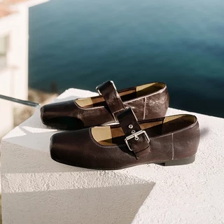 BASTO Women's Mary Jane Flat Shoes รองเท้าแมรี่เจน รองเท้าส้นแบน รองเท้าบัลเล่ต์ UZT01