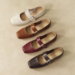 BASTO Women's Mary Jane Flat Shoes รองเท้าแมรี่เจน รองเท้าส้นแบน รองเท้าบัลเล่ต์ UZT01