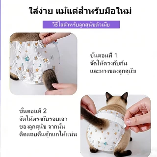 CASOFT ผ้าอ้อมแมว XS–XXL | ซุปเปอร์ดูดซับนุ่มระบายอากาศ 1–32KG แมว