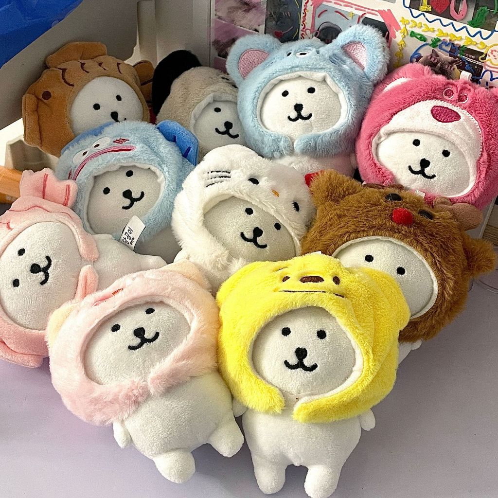 Self-Laughing Bear Wang Cub ชายามบ่ายเสื้อผ้าเด็กผ้าฝ้ายหมวกหมวกตุ๊กตาน่ารักตุ๊กตาจี้