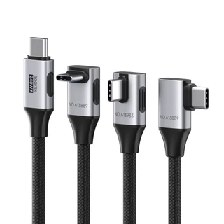 Hagibis USB C ถึง USB C สายมุมขวา 240W 90 องศา Type C รถ Fast สายชาร์จ 80Gbps สําหรับ Thunderbolt 5 iPhone Macbook