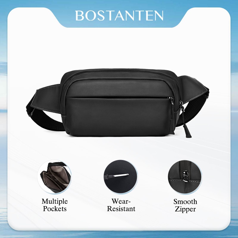 BOSTANTEN Nomad กระเป๋าคาดเอวผู้ชาย กันน้ำ ดีไซน์มินิมอล เรียบหรู ใช้ประจำวัน