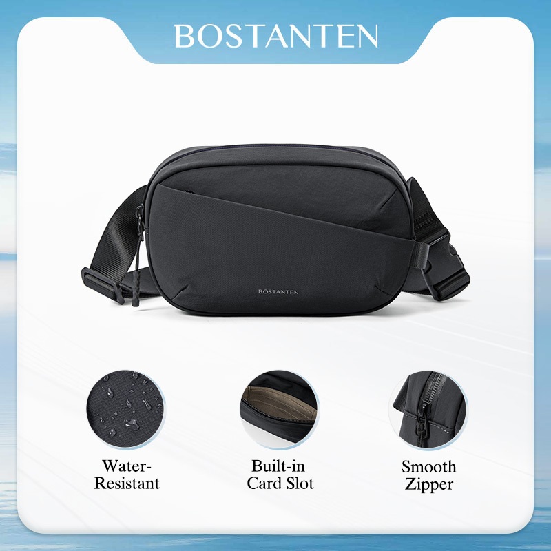 BOSTANTEN Coreกระเป๋าคาดเอวผู้ชาย กันน้ำ จุของเยอะ ปรับสายได้ ดีไซน์เท่ เหมาะเดินทาง/กิจกรรมกลางแจ้ง