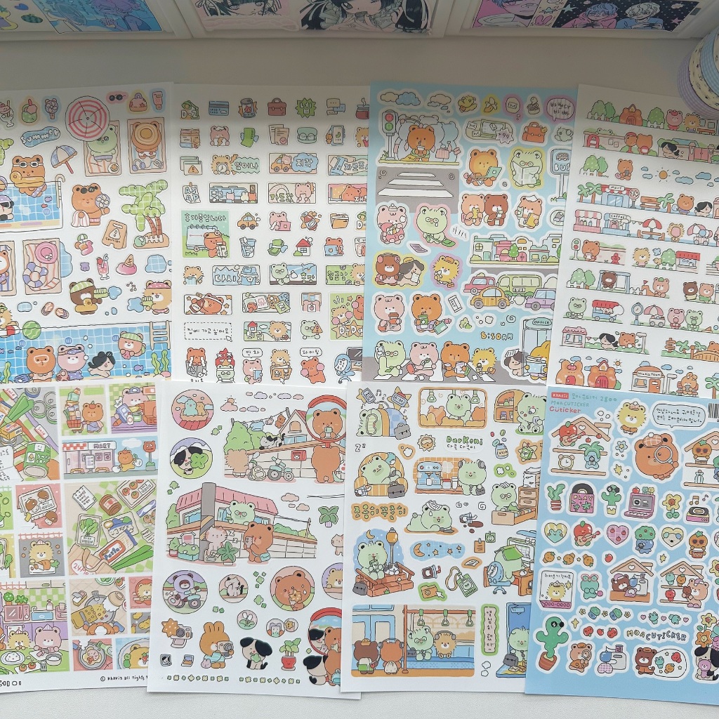 เกาหลีน่ารักหมีสติ๊กเกอร์น่ารักขนาดเล็กรูปแบบการ์ตูนสัตว์สติ๊กเกอร์โทรศัพท์กรณีวารสารโน๊ตบุ๊คไดอารี่ ทําเอง สติกเกอร์ตกแต่ง