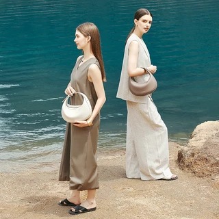 BOSTANTEN Classic Moon Bag กระเป๋าสะพายข้าง กระเป๋าถือ กระเป๋า ของขวัญสำหรับผู้หญิง