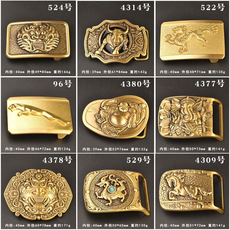 หัวเข็มขัดทองเหลืองบริสุทธิ์ รุ่น 00516 | ความกว้างภายใน 4 ซม. | สำหรับผู้ชาย | หัวเข็มขัดแบบสไลด์ | อุปกรณ์เสริมเข็มขัด | ทนทาน ไม่สนิม