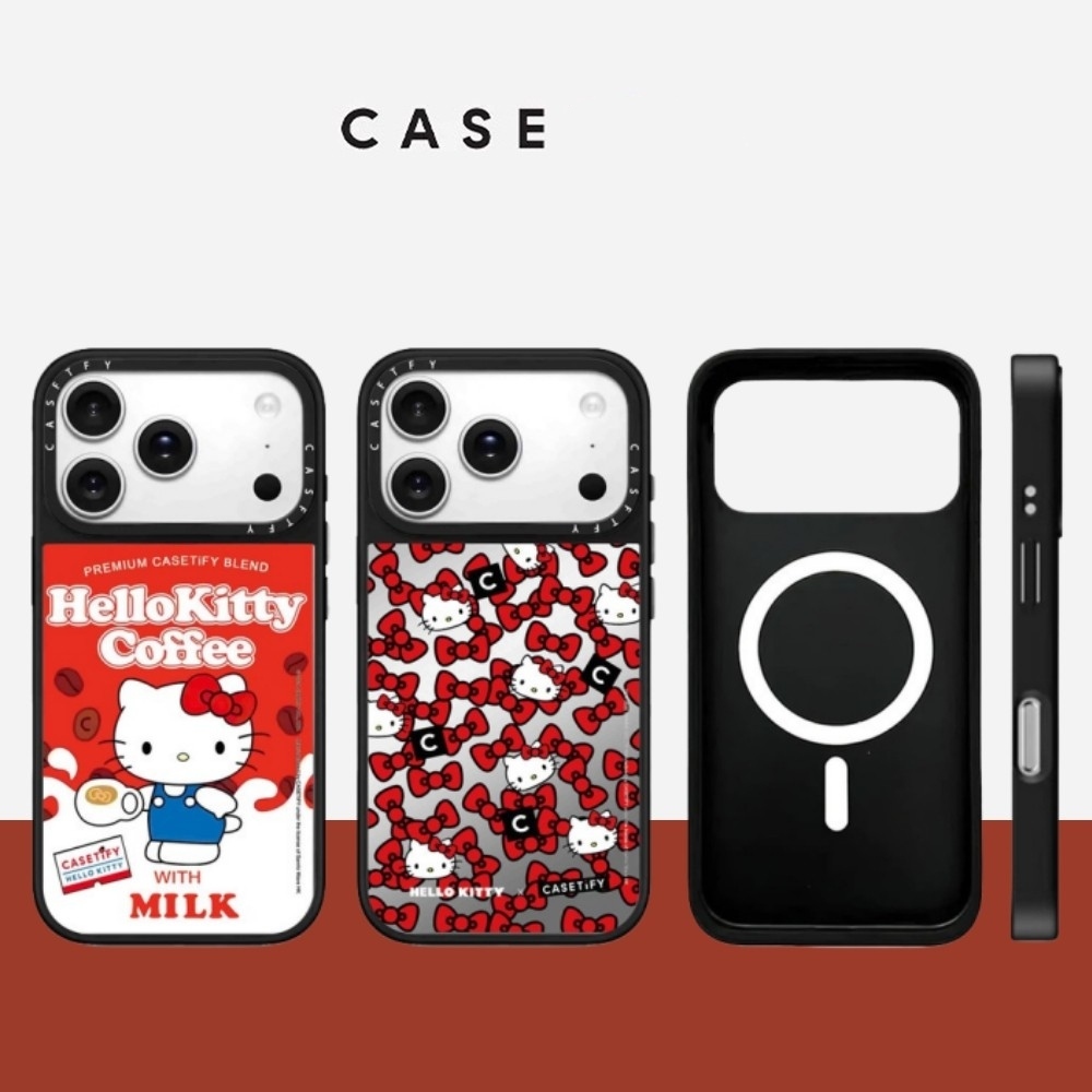 Magnetic Coffee Cat Mirror Hardเคสโทรศัพท์สําหรับiPhone 17 Pro Max 17 Air 16 Plus 15 14 13 12 11 ปลอกกันกระแทก
