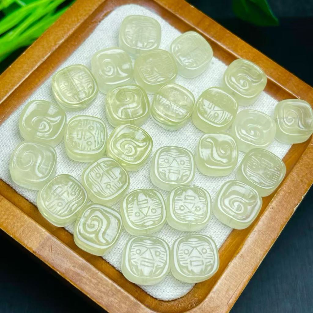 ธรรมชาติ Citrine Zakiram ประมาณ 15 มม. Through Hole แกะสลักชิ้นคริสตัล Hand-Made เครื่องประดับ diy อุปกรณ์เสริม Simple All-Match ของขวัญ