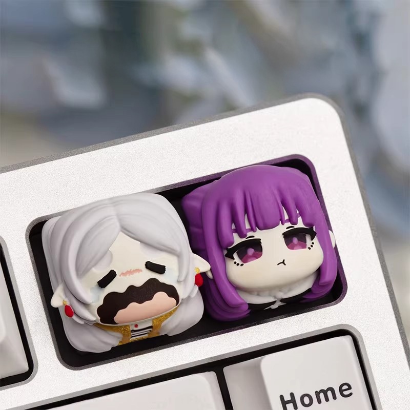 -LW- Frieren: Beyond Journeys End Resin Keycaps ที่กําหนดเองคีย์บอร์ดแบบกลไกส่วนบุคคล Keycaps
