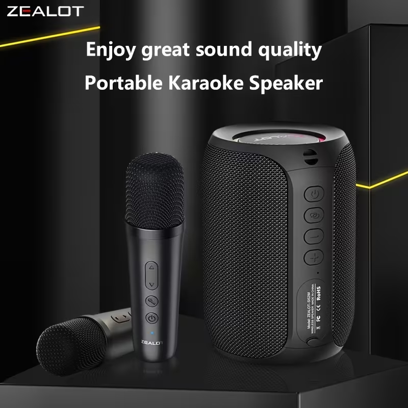 ZEALOT S62M ลําโพงบลูทูธคาราโอเกะพร้อมไมโครโฟนไร้สายแบบพกพา 3600mAh ลําโพงเบส Type-C กันน้ํา