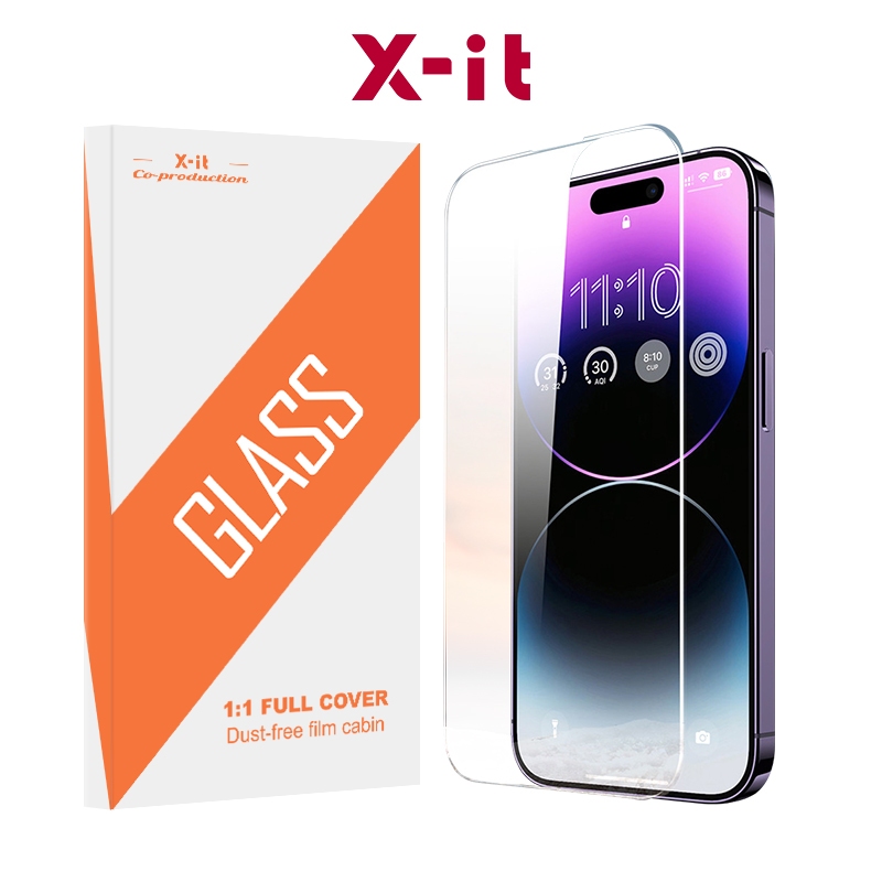 [X-IT]กระจกนิรภัยสําหรับiPhone 17 16 Pro Max 15 14 13 12 11 Pro Maxคลุมทั้งหมดHD Clear Anti-Scratch Bubbleฟรีฟิล์มป้องกัน