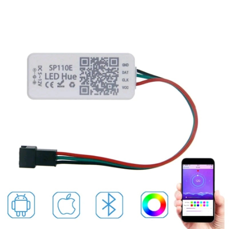 SP110E บลูทูธ Pixel light Controller WS2811 WS2812B ws2812 dimmer พิกเซล Led Strip 5V 12V 24V