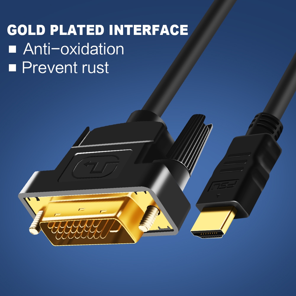 สาย HDMI เป็น DVI HDMI DVI-D 24 + 1 พิน 1080p DVI D อะแดปเตอร์ชายเป็น HDMI ตัวผู้
