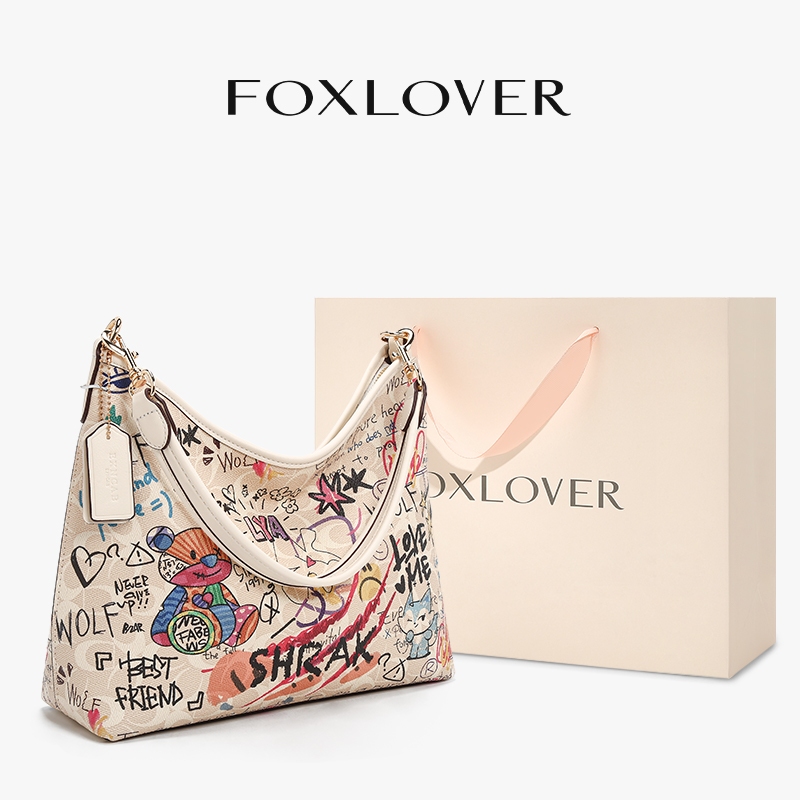 FOXLOVER กระเป๋าโท้ทผู้หญิง Graffiti Collection Spacious ดีไซน์เก๋ทนทาน
