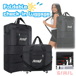 กระเป๋าเดินทางพับได้4ชั้น 27/32/42 นิ้ว มีล้อลากหมุนได้360 อ…