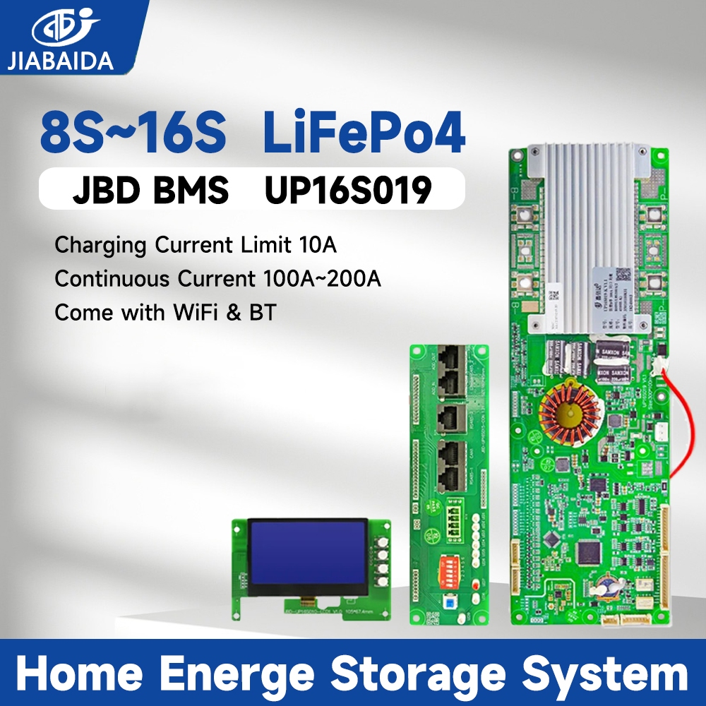 JBDBMS UP16S019 Build-in BT Wifi Smart Home Energy Storage BMS 8S 24V 16S 48V LiFePo4 100A-200A