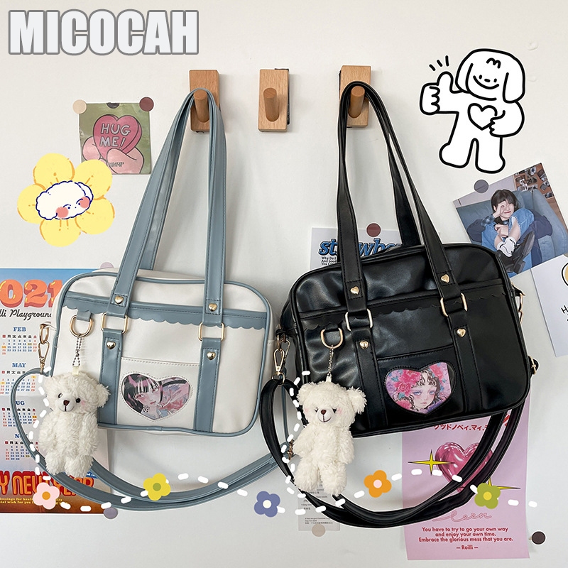 MICOCAH สินค้าข้างขวานิยมแบบอนิเมะญี่ปุ่น กระเป๋าถือหรือสะพายไหล่สไตล์ JK กระเป๋าสะพายไหล่นักเรียน สําหรับใส่แล็ปท็อป