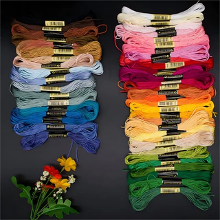 ด้ายเย็บปักถักร้อยที่มีสีสัน 36/136 Skeins ผ้าฝ้าย Cross Stitch Floss เย็บ String ชุดสําหรับงานฝีมือ DIY ทํางานฝีมือ