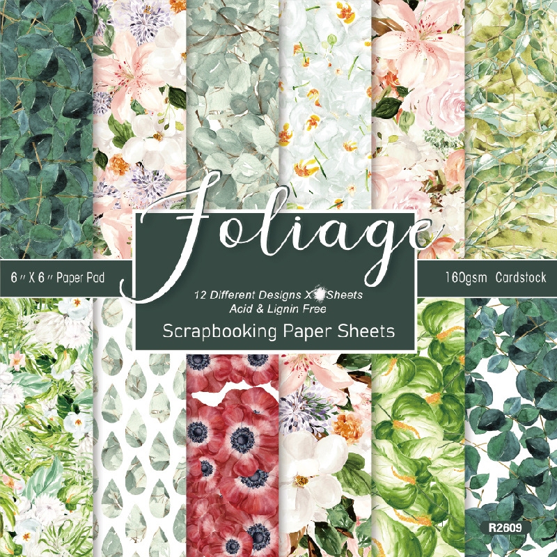 กระดาษแพ็ค 6"x6" Patina /vintage/ damask/ดอกไม้ 12 รูปที่ 2