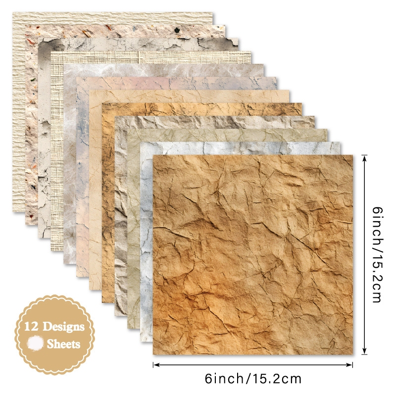 กระดาษแพ็ค 6"x6" Patina /vintage/ damask/ดอกไม้ 12 รูปที่ 5