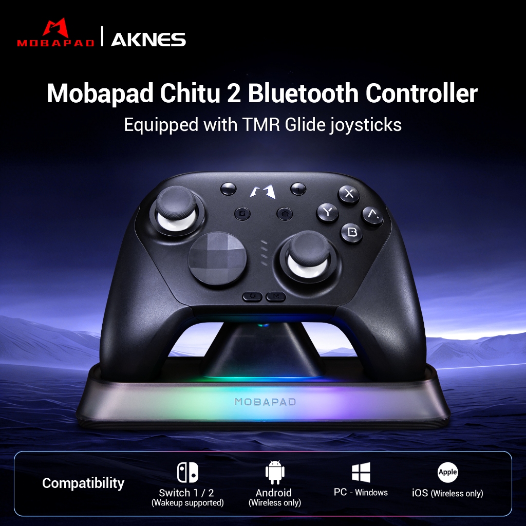 Mobapad Chitu2 Controller TMR Glide Sticks HD Rumble Adjustment W/Dock