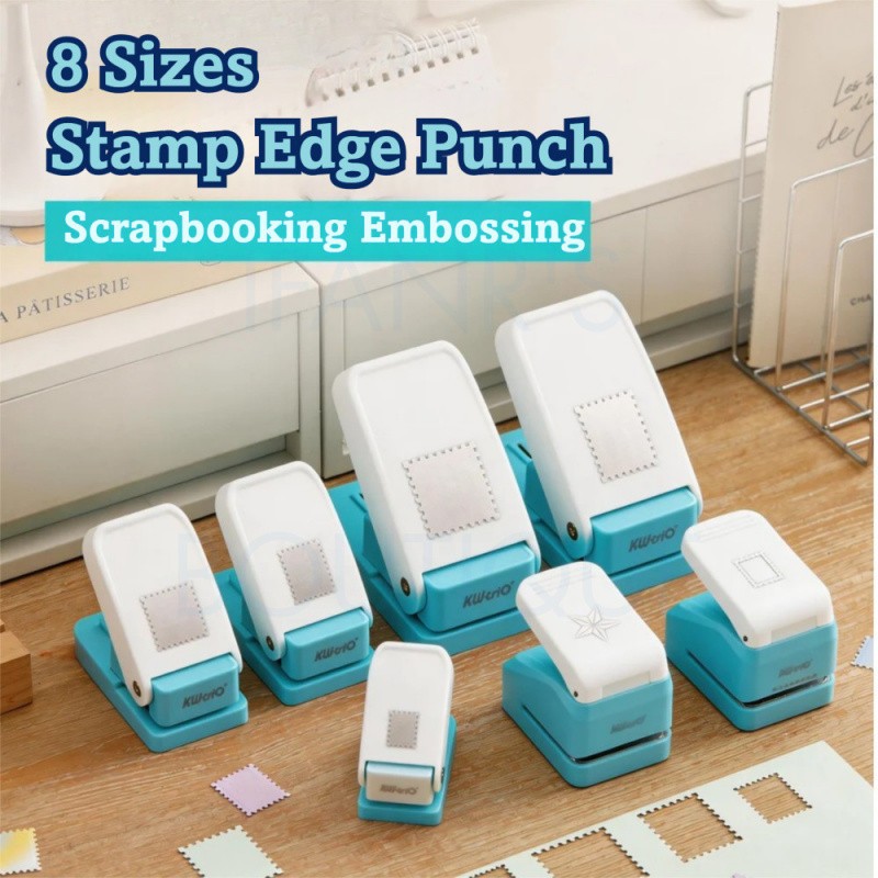 2 ชิ้นแสตมป์ไปรษณีย์ Embosser Square Toothed Edge Punch สําหรับการ์ด,สมุดภาพและวารสาร ราคา ถูกที่สุด ดีลบีเคเค แกลเลอรีภาพที่ 4