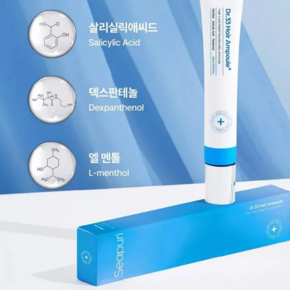 Seapuri Dr.33 Hair Scalp Ampoule 20ml Hair Loss Care Hair Care Essence Roller ราคา ถูกที่สุด ดีลบีเคเค แกลเลอรีภาพที่ 2
