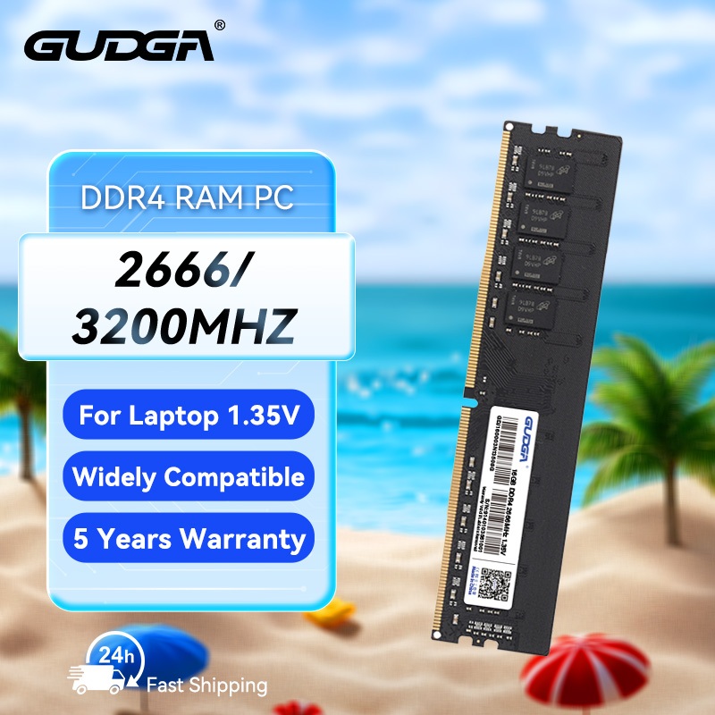 GUDGA DDR4 8GB 16GB Memoria Ram DDR4 2666MHz 3200MHz หน่วยความจําเดสก์ท็อปฮีทซิงค์ Ram หน่วยความจํา DDR4 2666mhz Dimm พร้อมความร้อน XMP สําหรับ PC
