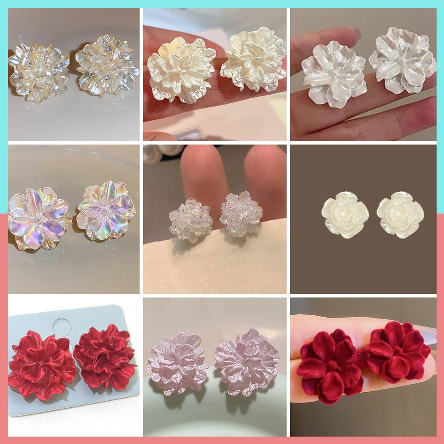 ต่างหูดอกไม้สีสันสดใส สไตล์เรียบหรู สำหรับคนชอบความหวานแต่ยังคงความคลาสสิก