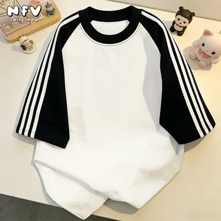 เสื้อยืดสีพื้น ผ้าฝ้าย 100% เหมาะสำหรับสาวอวบ เสื้อยืดคอกลมแขนสั้น oversize เนื้อนุ่ม ใส่สบาย ใส่แล้วดูผอม YG0
