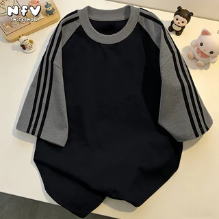 เสื้อยืดสีพื้น ผ้าฝ้าย 100% เหมาะสำหรับสาวอวบ เสื้อยืดคอกลมแขนสั้น oversize เนื้อนุ่ม ใส่สบาย ใส่แล้วดูผอม YG0
