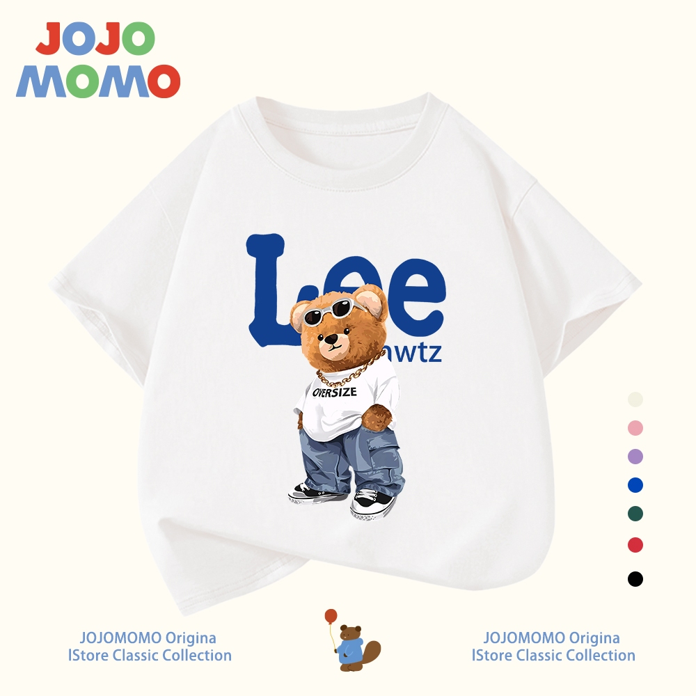 【ส่งในวันเดียวกัน】เสื้อยืดเด็ก ลายหมีการ์ตูนน่ารัก ผ้าฝ้าย 100% ระบายอากาศดี ใส่สบาย สำหรับเด็ก 1-13 ปี