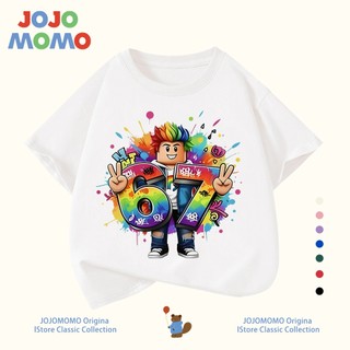 【ส่งในวันเดียวกัน】เสื้อยืดเด็กชาย ลาย Roblox 67 ผ้าฝ้าย 100% ใส่สบาย ระบายอากาศดี สำหรับเด็ก 1-13 ปี