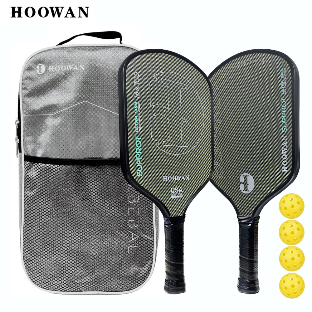 HOWAN SUPPROT Pickleball Paddle T700 คาร์บอนเคฟล่าร์ 16 มม. กดร้อน Professional USA พร้อมเคส