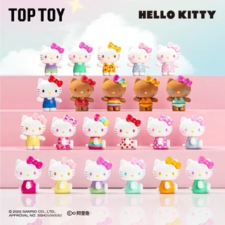 TOPTOY x Hello Kitty ถุงสุ่มมินิฟิกเกอร์ ชุด Summer Rainbow Candy ของเล่นฟิกเกอร์ ของขวัญ 1 ถุง (3 ชิ้น/ชิ้นต่อถุง) 100%ORI