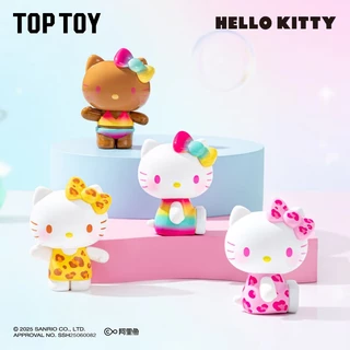 TOPTOY x Hello Kitty ถุงสุ่มมินิฟิกเกอร์ ชุด Summer Rainbow Candy ของเล่นฟิกเกอร์ ของขวัญ 1 ถุง (3 ชิ้น/ชิ้นต่อถุง) 100%ORI