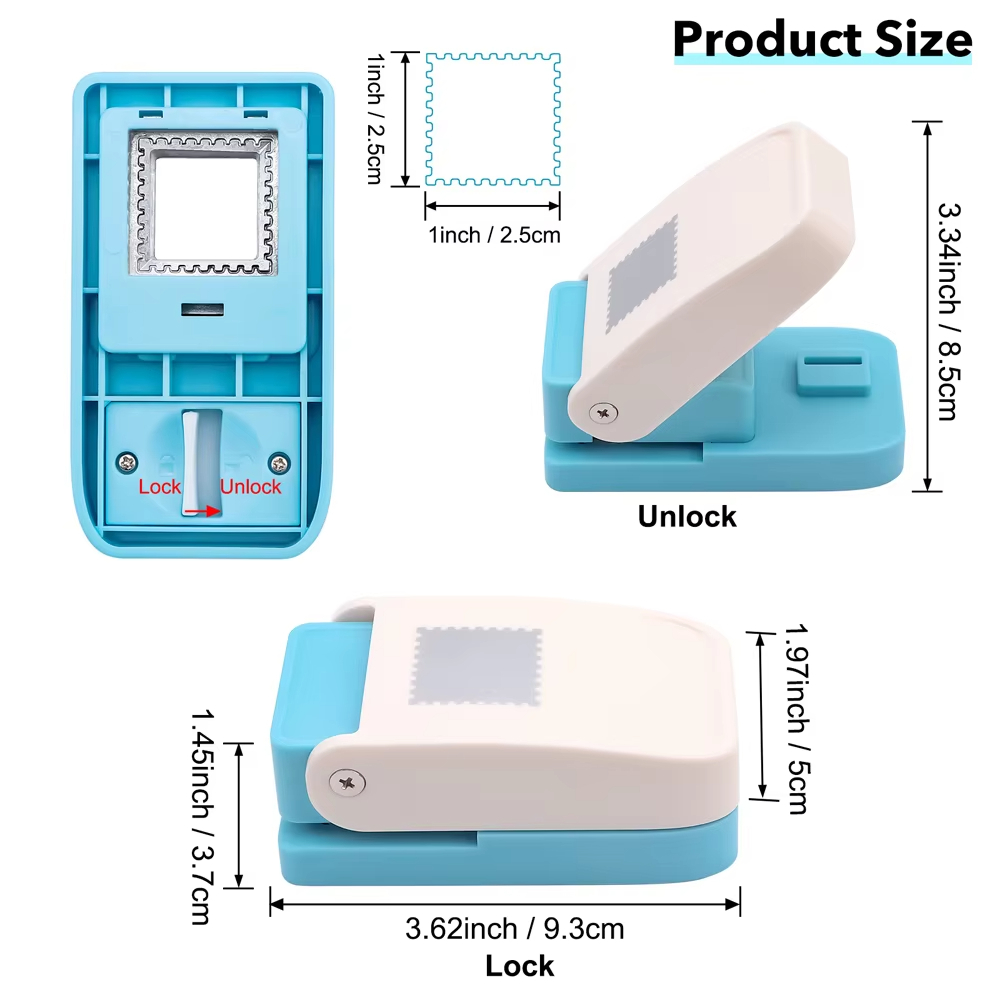 2 ชิ้นแสตมป์ไปรษณีย์ Embosser Square Toothed Edge Punch สําหรับการ์ด,สมุดภาพและวารสาร ราคา ถูกที่สุด ดีลบีเคเค แกลเลอรีภาพที่ 9