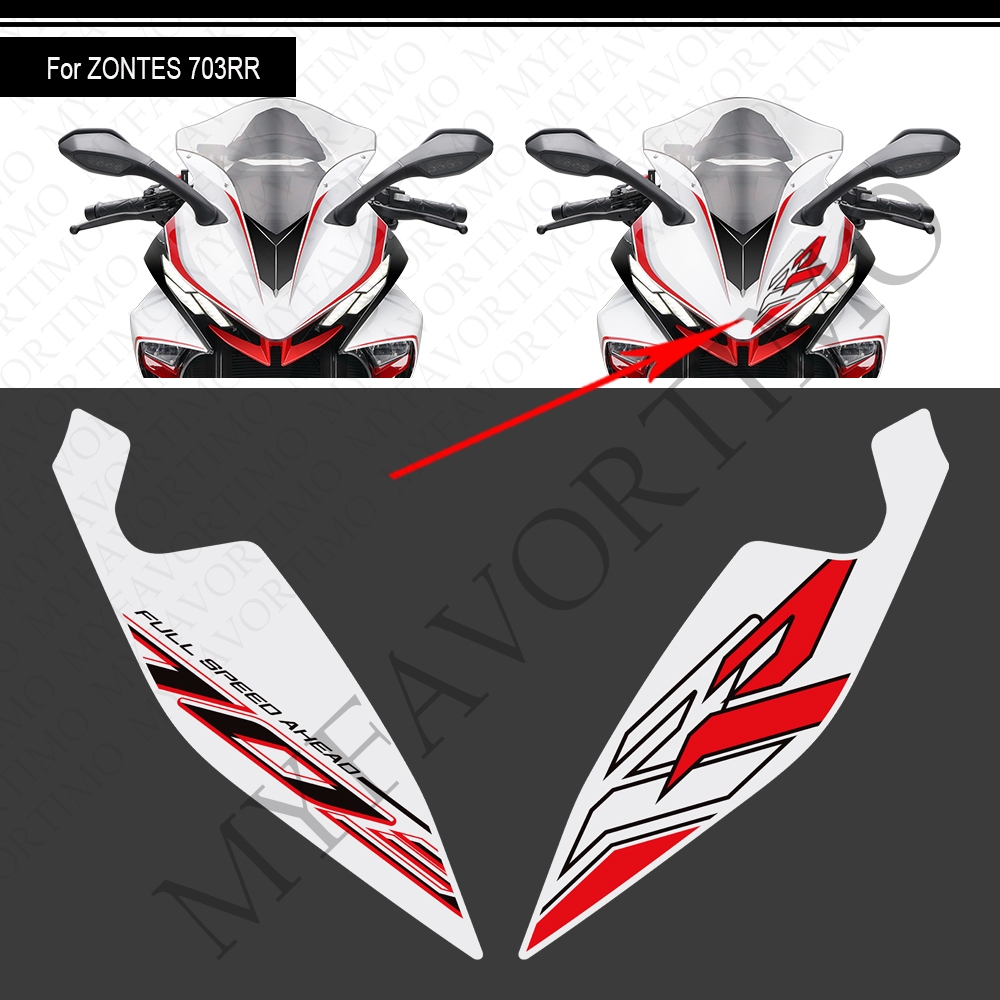 รถจักรยานยนต์สําหรับ Zontes 703RR 703 RR ถัง Pad ด้านหน้า Fender Headstock ป้องกันสติกเกอร์ Decals 2