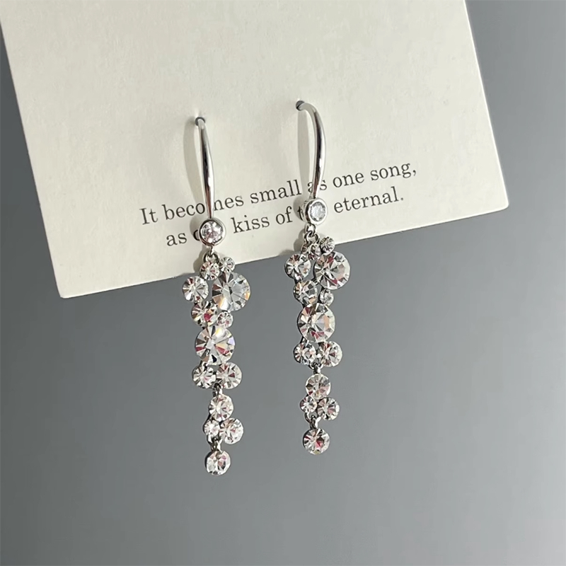 Glass Heart~Super Flash bling Diamond ต่างหูยาว