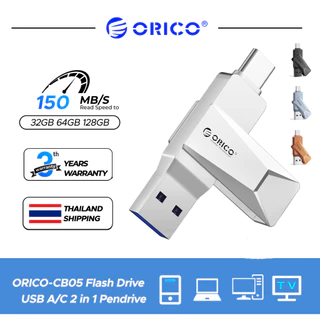 ORICO แฟลชไดรฟ์ USB 3.0 พอร์ตคู่ 64GB 150MB/s 2 in 1 PenDrive สําหรับอุปกรณ์ USB C และ USB A (CB05)