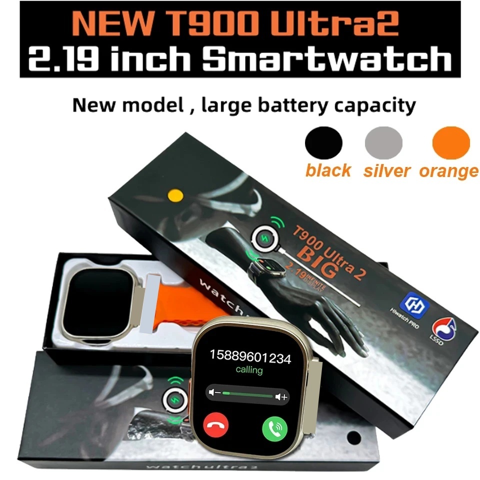 Original T900 Ultra 2 สมาร์ทนาฬิกา 49 มม.ผู้ชายผู้หญิงบลูทูธ BT เพลงเกมไร้สายชาร์จ Smartwatch สําหรั