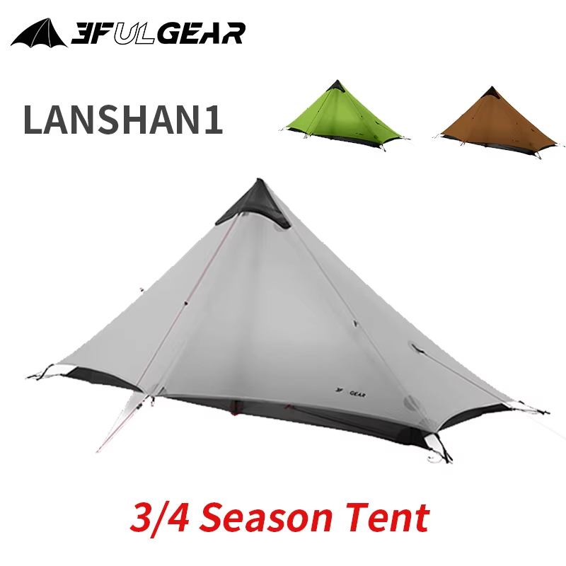 3F UL GEAR LanShan 1 Professional Ultralight 760g เต็นท์เดินป่า 15D ไนลอน 1 คนเต็นท์กันน้ํา