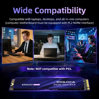 Ediloca EN600Pro NVMe PCIe Gen3x4 M.2 2280 SSD Read 3200MB/s Write 1750MB/s สำหรับ Laptop และ PC 250GB 256GB 512GB 1TB 2TB