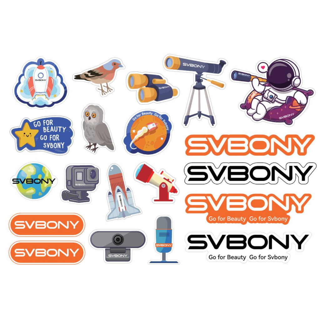 Svbony สติกเกอร์ดาราศาสตร์น่ารักแพ็คอวกาศและกล้องโทรทรรศน์สติกเกอร์ไวนิลสําหรับแล็ปท็อปและขวดน้ํา